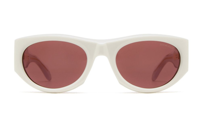 Shop Cutler And Gross Round Frame Sunglasses In White