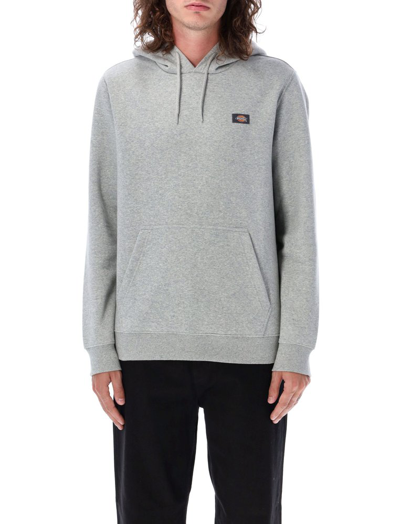 Shop Dickies Logo Patch Drawstring Hoodie In Grey