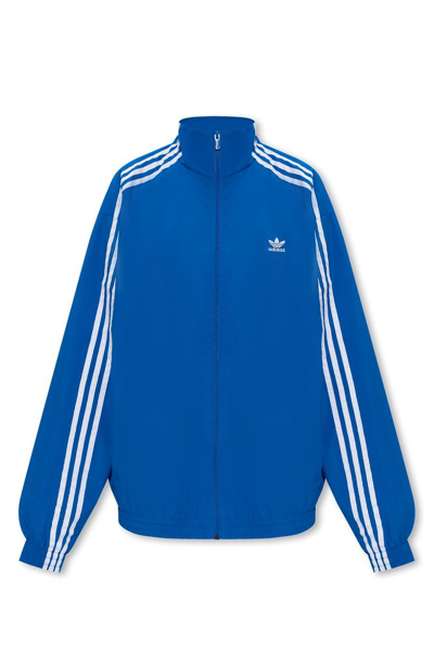 Shop Adidas Originals Oversized Zipped Sweatshirt In Blue