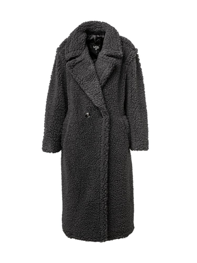 Shop Ugg Gertrude Long Teddy Coat In Black