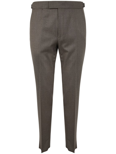 Shop Z Zegna Pressed Crease Tailored Trousers In Beige