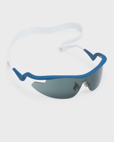 Shop Dior Runin S1u Sunglasses In Matte Blue Smoke