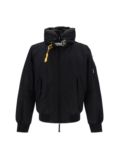 Shop Parajumpers Gobi Core Hooded Padded Bomber Jacket In Black