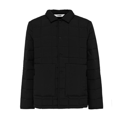 Shop Rains Liner Long Sleeved Quilted Shirt Jacket In Black