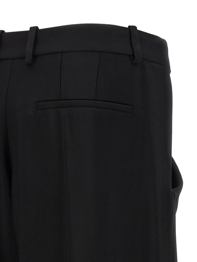 Mugler Cut-out Wide-leg Tailored Trousers In Black