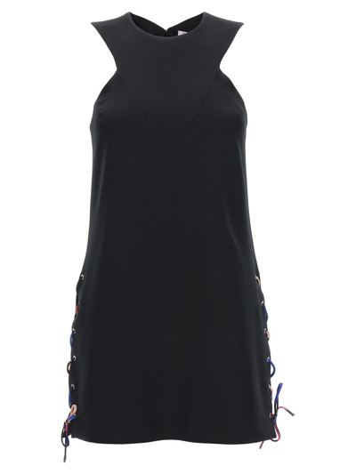 Shop Pucci Lace-up Detail Short Dress In Black