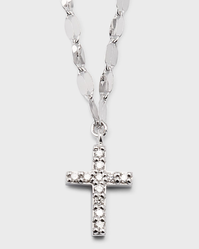 Shop Lana 14k Flawless Mini Cross Pendant Necklace In White