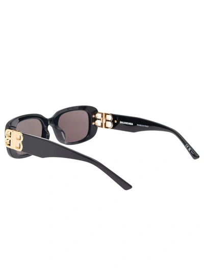 Shop Balenciaga 'dynasty 0310sk' Black Rectangular Sunglasses With Bb Logo Detail In Acetate Woman