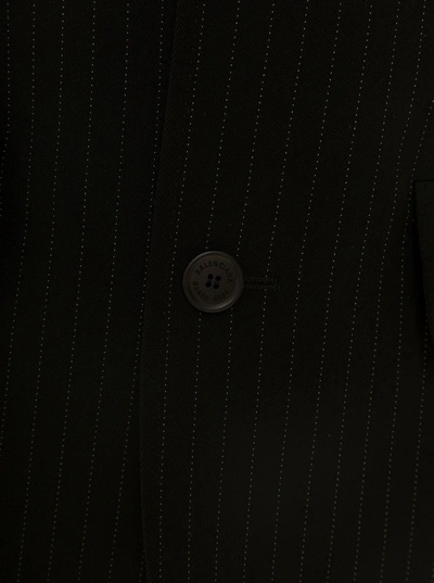 Balenciaga Hourglass Pinstripe Single-breasted Blazer In Black