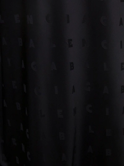 Shop Balenciaga Black Long Evening Dress With Logo Motif All-over In Viscose Woman