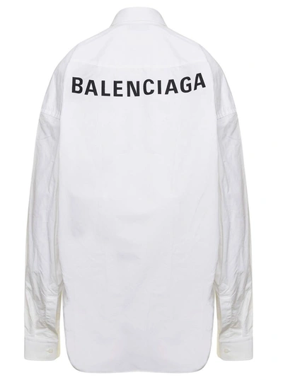 Shop Balenciaga Cocoon Shirt Poplin In White