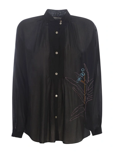 Forte Forte Motif Embroidered Buttoned Shirt In Black