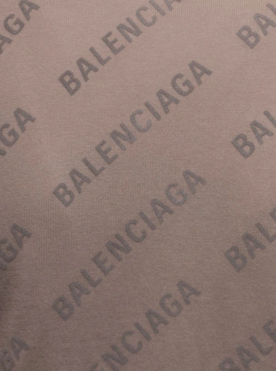Shop Balenciaga Tight And Short Cardigan In Turtledove In Cotton Knit With Puff Ink Allover Logo  Women In Beige
