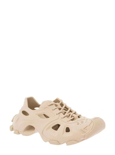 Shop Balenciaga White 'hd' Sneakers With Embossed  Logo In Rubber Man In Beige