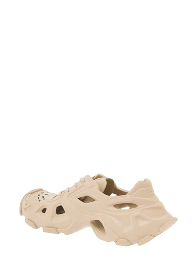 Shop Balenciaga White 'hd' Sneakers With Embossed  Logo In Rubber Man In Beige