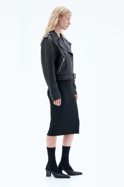 Shop Filippa K 93 Leather Biker Jacket In Black