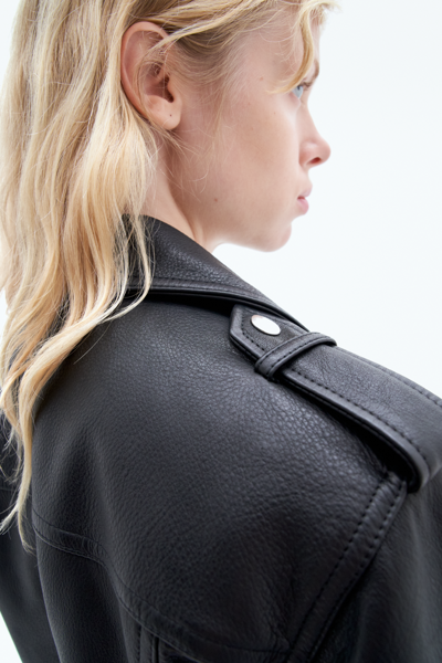 Shop Filippa K 93 Leather Biker Jacket In Black