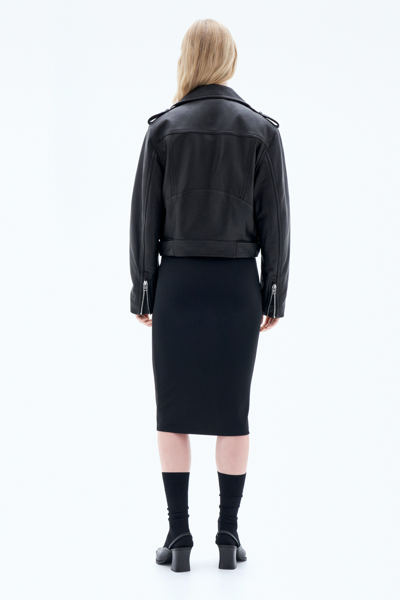 Shop Filippa K 93 Leather Biker Jacket In Black