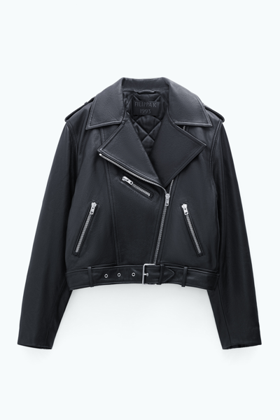 Filippa K 93 Leather Biker Jacket In Black