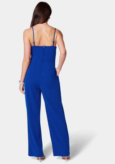 Bebe Strappy Core Jumpsuit In Cobalt