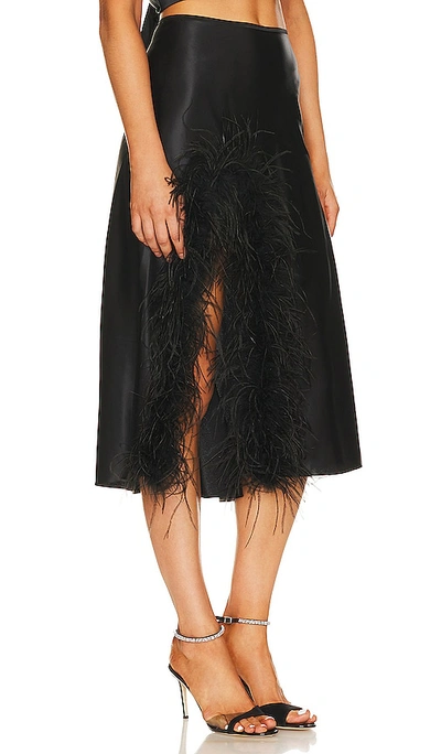 Shop Nue Studio Laetitia Feather Midi Skirt In Black