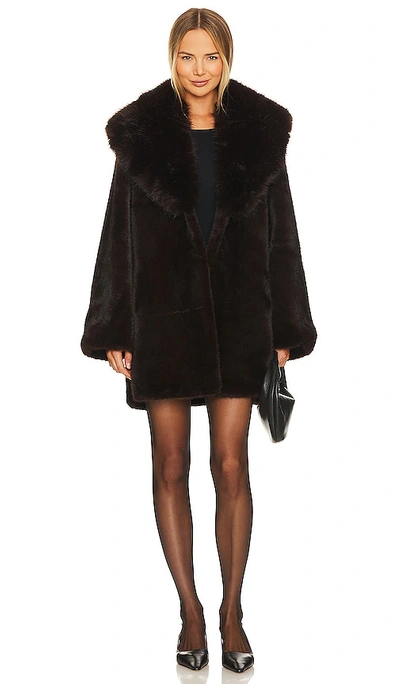 Shop Adrienne Landau Faux Fox & Mink Coat In Brown