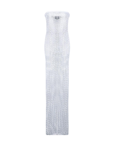 Shop Santa Brands Sparkle White Maxi Dress With Open Shoulders