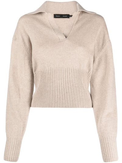 Shop Proenza Schouler Neutral Jeanne Cashmere Sweater - Women's - Wool/cashmere In Neutrals