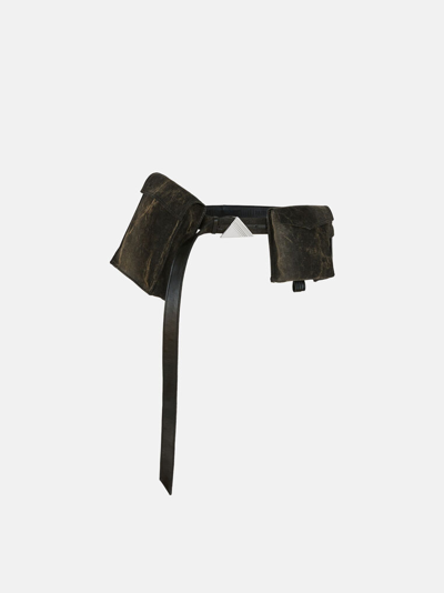 Attico Dark Grey And Sand Belt In Dark Grey And Sand