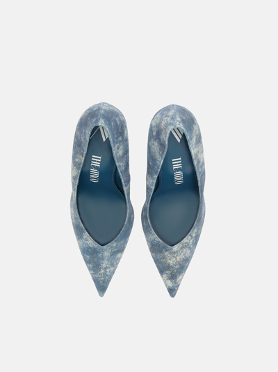 Shop Attico ''cheope'' Blue Denim Pump