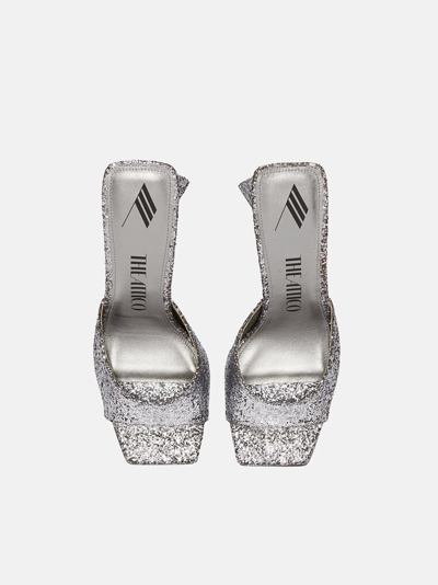 Attico Mini Devon 85mm Glittered Sandals In Anthracite
