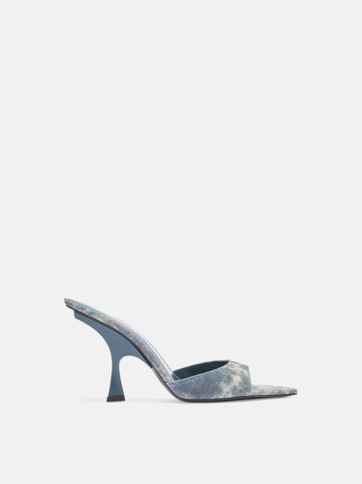 Shop Attico ''ester'' Blue Denim Mule