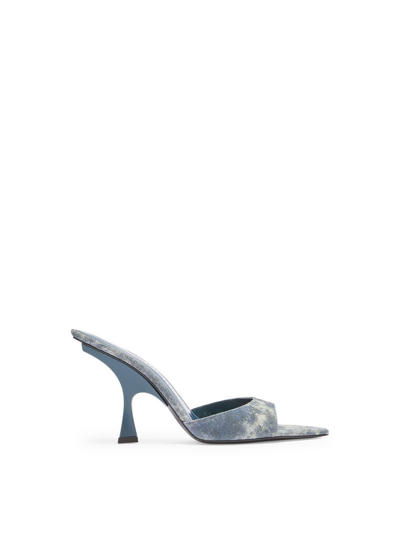 Shop Attico ''ester'' Blue Denim Mule