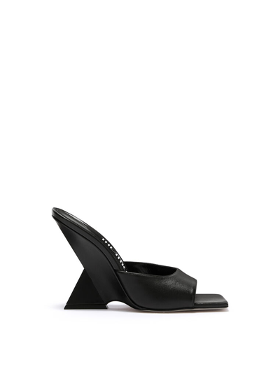 Attico Cheope 105 Leather Mules In Black