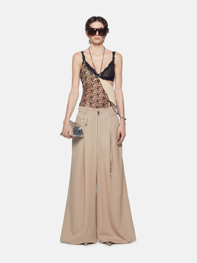 Attico Top Champagne E Black In Champagne/black