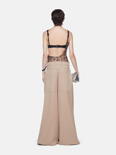Attico Top Champagne E Black In Champagne/black