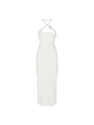 Shop Attico The  Dresses Gend - White Midi Dress White Main Fabric: 68% Rayon 27% Polyamide 5% Spandex, Se