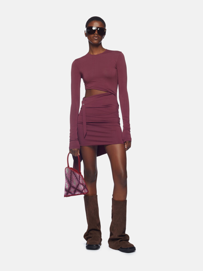 Shop Attico Dark Grape Mini Dress In Dark Grapes