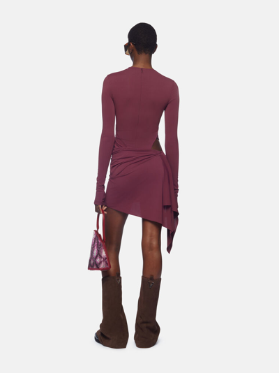 Shop Attico Dark Grape Mini Dress In Dark Grapes