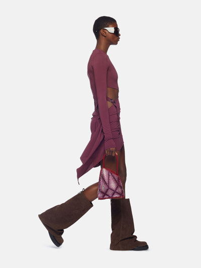Attico Dark Grape Mini Dress In Dark Grapes