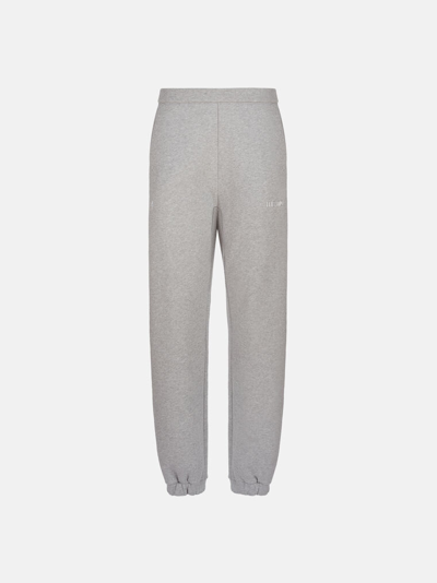 Shop Attico ''penny'' Melange Grey Long Pants In Light Grey Melange