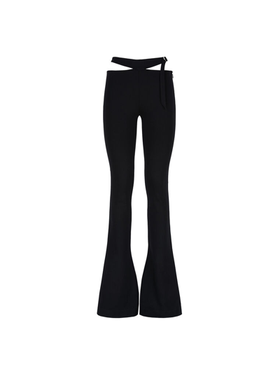 Attico Cut-out Flared Pants In Black