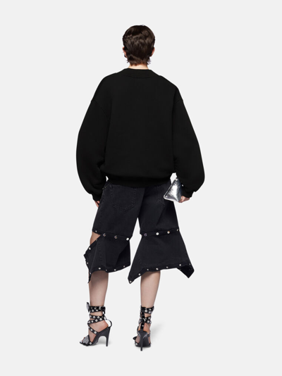Shop Attico The  Tops Gend - Black Fade Sweatshirt Black Fade Main Fabric: 100% Cotton