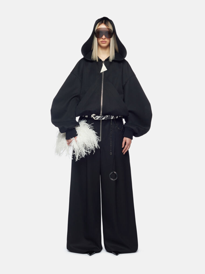 Shop Attico The  Outerwear Gend - Black Bomber Black Main Fabric: 100% Virgin Wool, Lining: 100% Viscose
