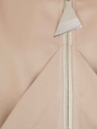 Attico Bomber Wool Gabardine Jacket In Beige