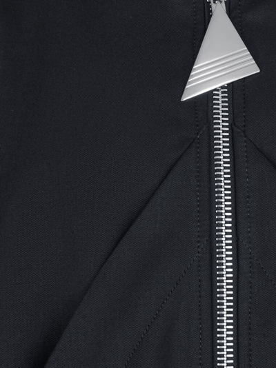Attico Oversized Black Hooded Bomber Jacket In Black
