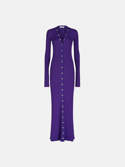 Shop Attico The  Dresses Gend - Purple Cardigan Purple Main Fabric: 50% Viscose 50% Polyester