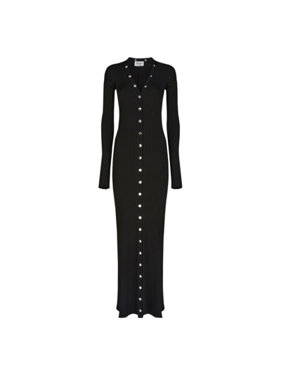 Shop Attico The  Dresses Gend - Black Cardigan Black Main Fabric: 50% Viscose 50% Polyester