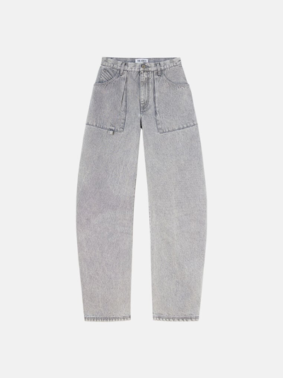 Shop Attico ''effie'' Light Grey Long Pants