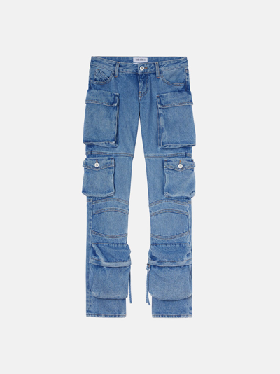 Attico ''essie'' Washed Blue Long Pants In Washed Blue